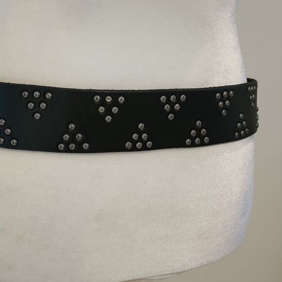 Denim & Supply Ralph Lauren Black Studded Leather Belt M 35-38 - Picture 4 of 6